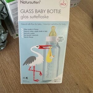 Glass Baby Bottle 2-Pack - Blue